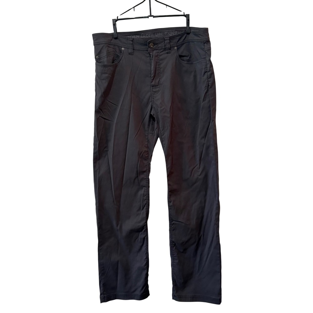Prana Brion Pants Men's 36x34 Slim Fit Charcoal Gray Hiking Outdoor Gorpcore